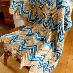 Einfache Häkelanleitung, Chevron Häkeldecke Muster, Zick-Zack-Decke, Häkelanleitung