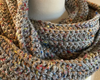 Easy Crochet Infinity Scarf Pattern, Ribbed Knit Look (PDF Pattern)
