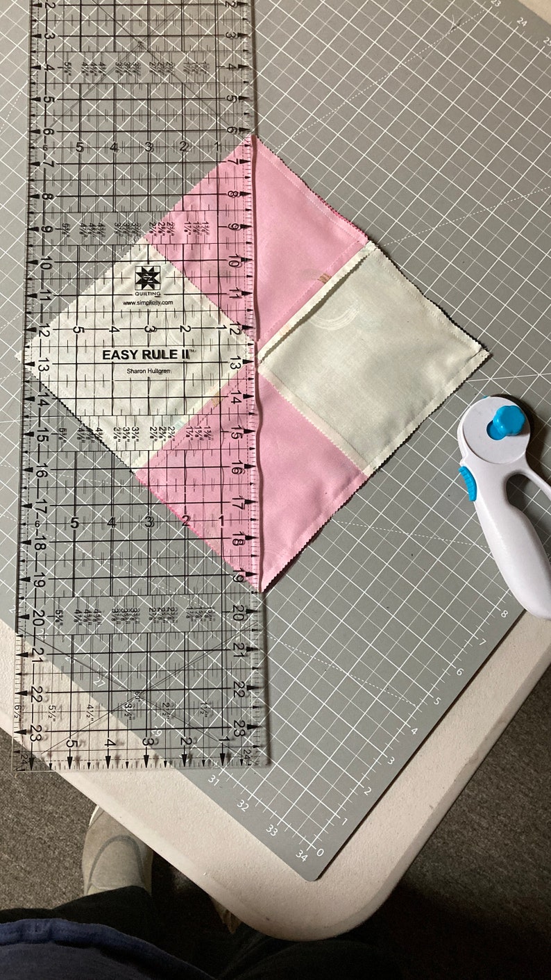 Easy Hourglass Quilt Block Tutorial Learn to Make 4 at a Time Printable PDF image 3