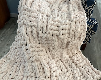 2-daags dekenpatroon dikke deken (Bernat-deken groot), haakpatroon + video, pdf-patroon in 4 maten, snel gehaakte winterdeken