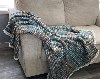 Crochet Blanket Pattern, Cottage Garden Throw, Textured Afghan, 8 Sizes, Reversible Blanket, Instant PDF Download
