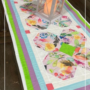 Easy Spring table runner pattern, Beginner-Friendly Table Runner Pattern, Whimsical Springtime Bunnies Table Runner Quilt Pattern