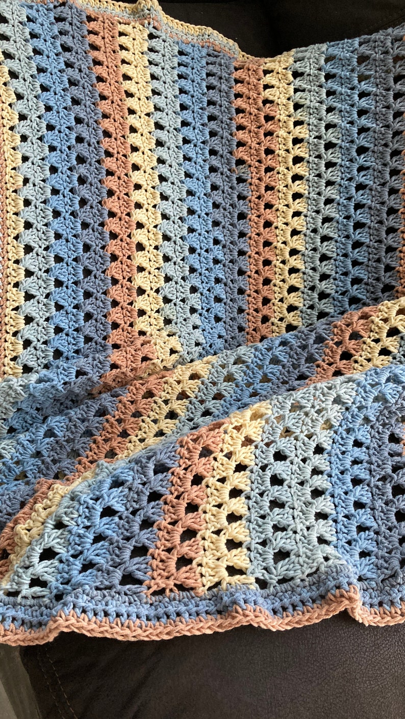 Quick and Easy Crochet Blanket, Crochet Blanket Tutorial , Crochet Modern Granny Blanket Pattern, Easy Crochet Patterns image 10
