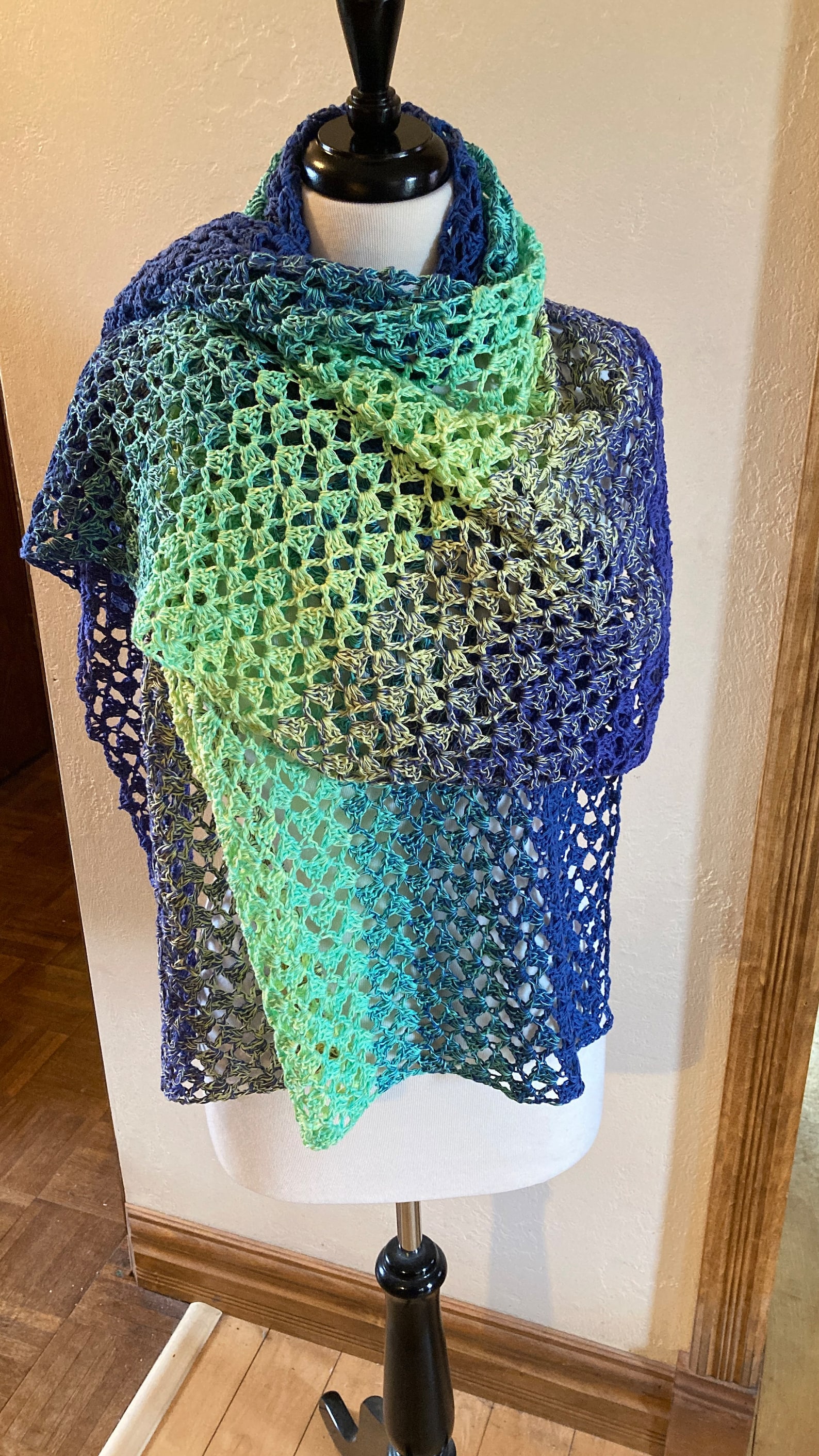 Crochet Pattern, Easy Rectangular Shawl, Aurora Borealis, Stunning Lacy ...
