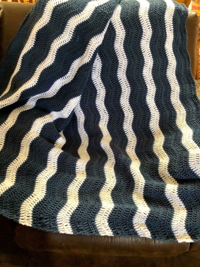 Gentle River Ripple Blanket easy crochet blanket pattern zig image 5
