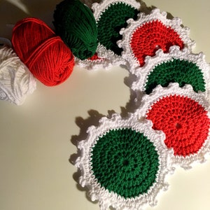 Patrón de crochet para principiantes, Patrón de posavasos de crochet, Posavasos navideños de crochet, Patrón de crochet fácil, Posavasos redondos de crochet