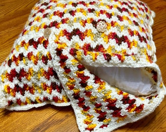 Embrace Autumn Crochet Pillow Cover, Granny Spike Stitch Pillow Case, Crochet Home Decor