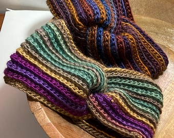 Gehaakt gedraaid oorwarmerpatroon | Gemakkelijke hoofdband voor beginners | Geribbelde textuur | 5 maten inbegrepen | Direct downloaden