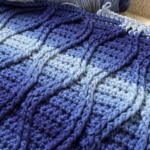 Crochet Easy Beginner Cable Blanket With Video Tutorials and Written ...
