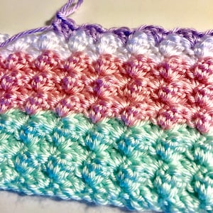 How to Crochet the Easy Blanket Stitch, beginner crochet pattern, crochet stitch tutorial, crochet blanket PDF Pattern