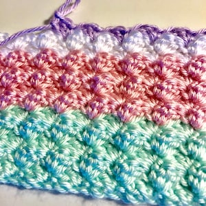 How to Crochet the Easy Blanket Stitch, beginner crochet pattern, crochet stitch tutorial, crochet blanket PDF Pattern image 1