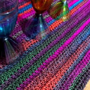 Vibrant 4-Hour Crochet Table Runner, beginner crochet pattern, easy dining room table topper image 6