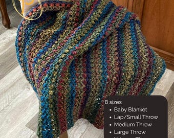 Forest Berry Crochet Throw | Textured Crossweave Blanket Pattern