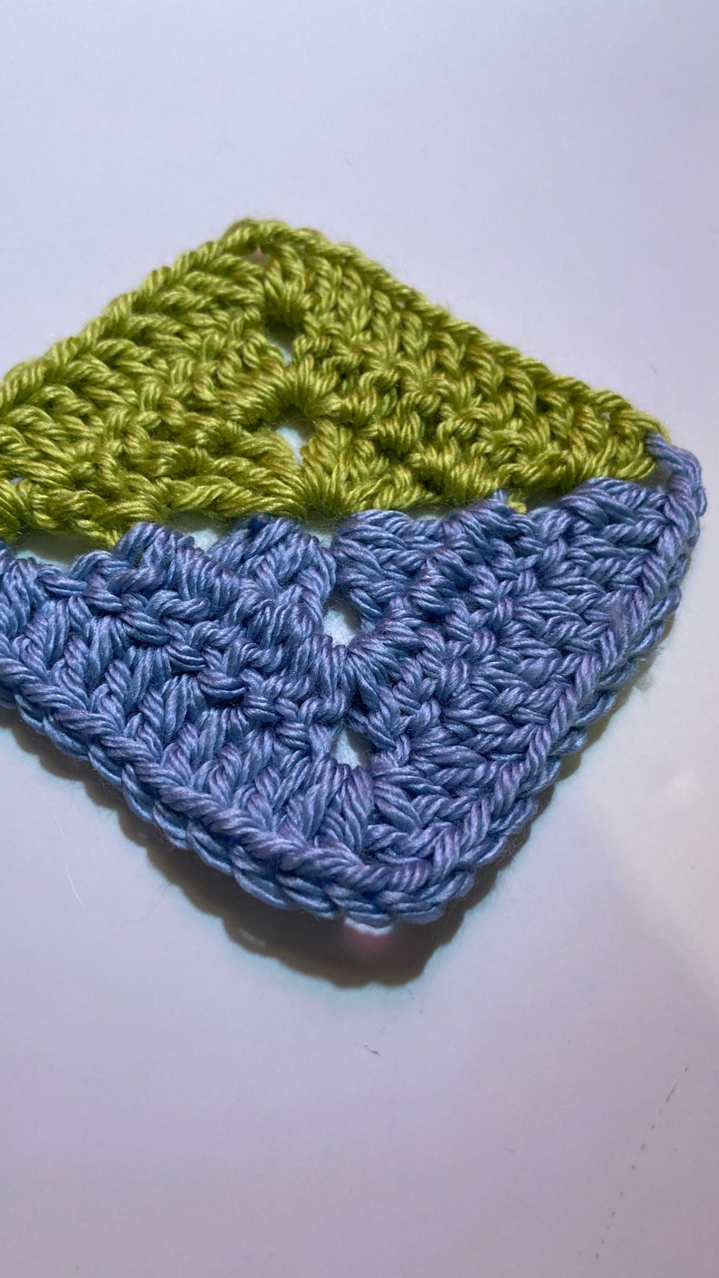 Half Square Triangle Solid Granny Square Pattern Twotone Etsy