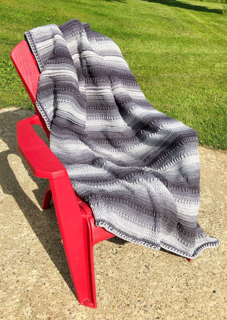 Crochet Pattern Textured Ombre Crochet Blanket Pattern Ombre Etsy