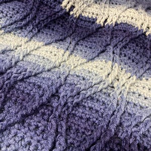 Crochet Easy Beginner Cable Blanket with Video Tutorials and Written Pattern, The Freya Blanket, Braided Cable Afghan,Throw Crochet Pattern