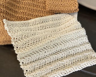 Haakpatroon voor beginners, gehaakt vaatdoekje, eenvoudig gehaakt washandje met structuur, keukenhaakje