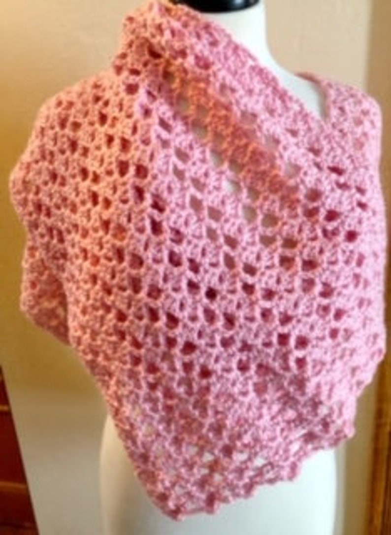 Rectangle Shawl Pattern, Victoria Lacy Shawl, Easy Crochet Pattern, Crochet Prayer Shawl, Crochet Pattern for Shawl, Crochet Wrap for Women image 8