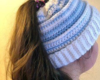 Alison Messy Bun Beanie Crochet Pattern