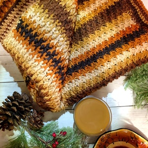 Latte Delight Crochet Blanket, Alpine Stitch Crochet Afghan Pattern, Textured Crochet Blanket Pattern, Crochet Pattern Digital Download image 2