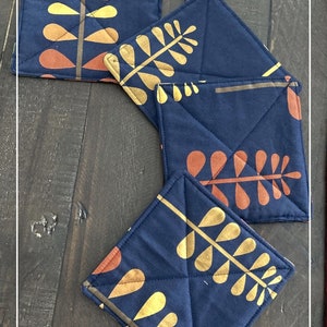 Easy Beginner Quilted Coaster Pattern, Mug Rug PDF Sewing Pattern, Diy drink coasters pattern, Square coaster