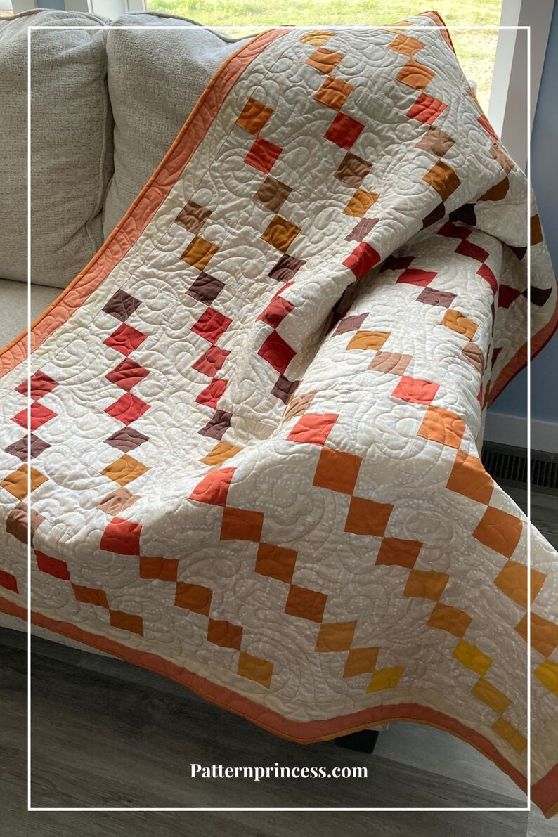 Easy Four Patch Quilt Pattern Ombre Sunset, Favorite Four Patch Quilt Pattern, Easy Quilt Patterns PDF Baby Quilt Pattern, Four sizes image 7