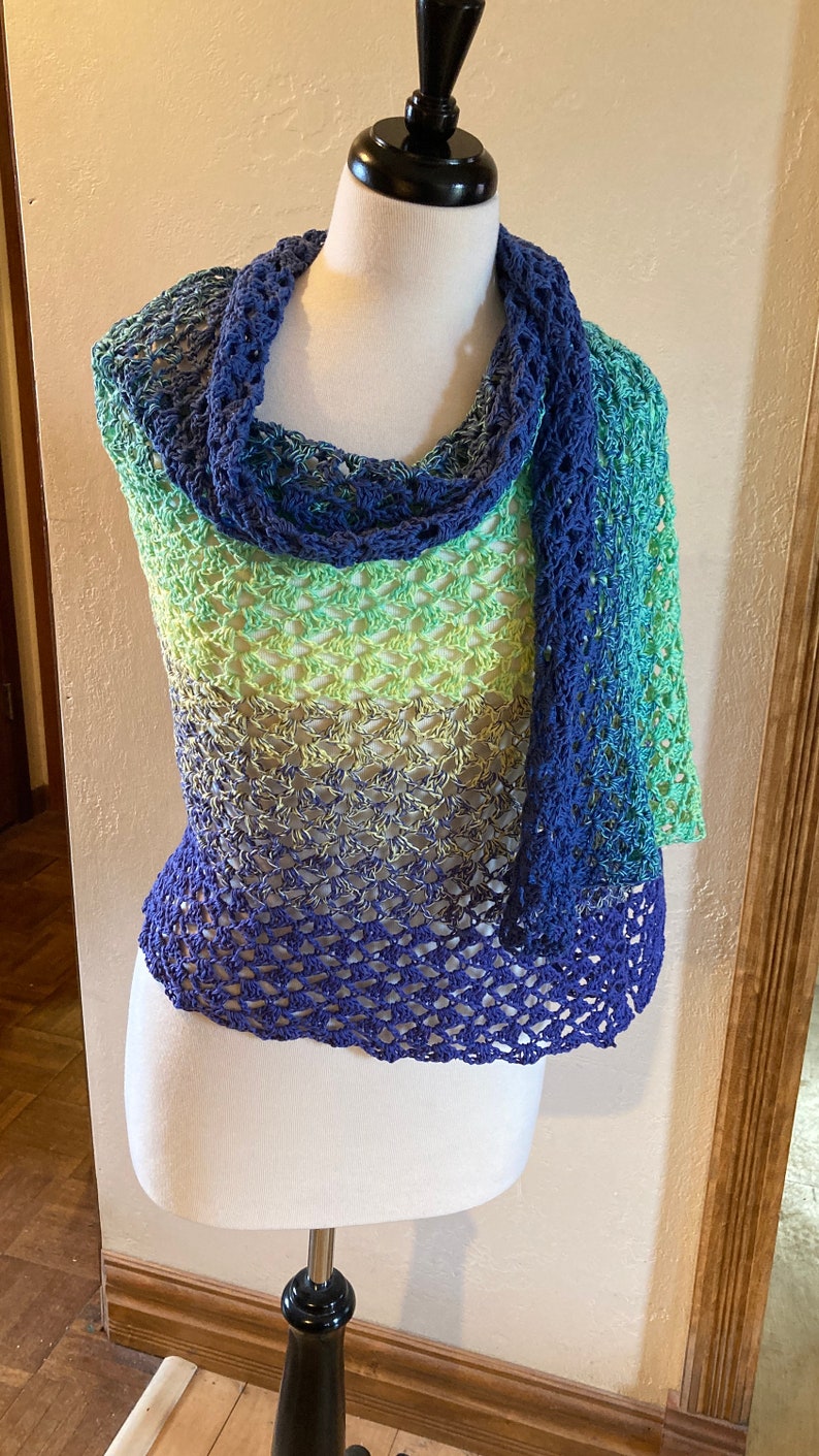 Crochet Pattern, Easy Rectangular Shawl, Aurora Borealis, Stunning Lacy ...