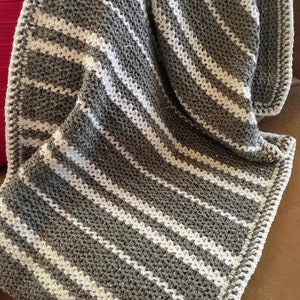 Crochet Baby Blanket, Cozy Man Cave Throw Crochet V-Stitch Blanket, Crochet Blanket Pattern Printable, Baby Afghan Crochet Pattern image 2