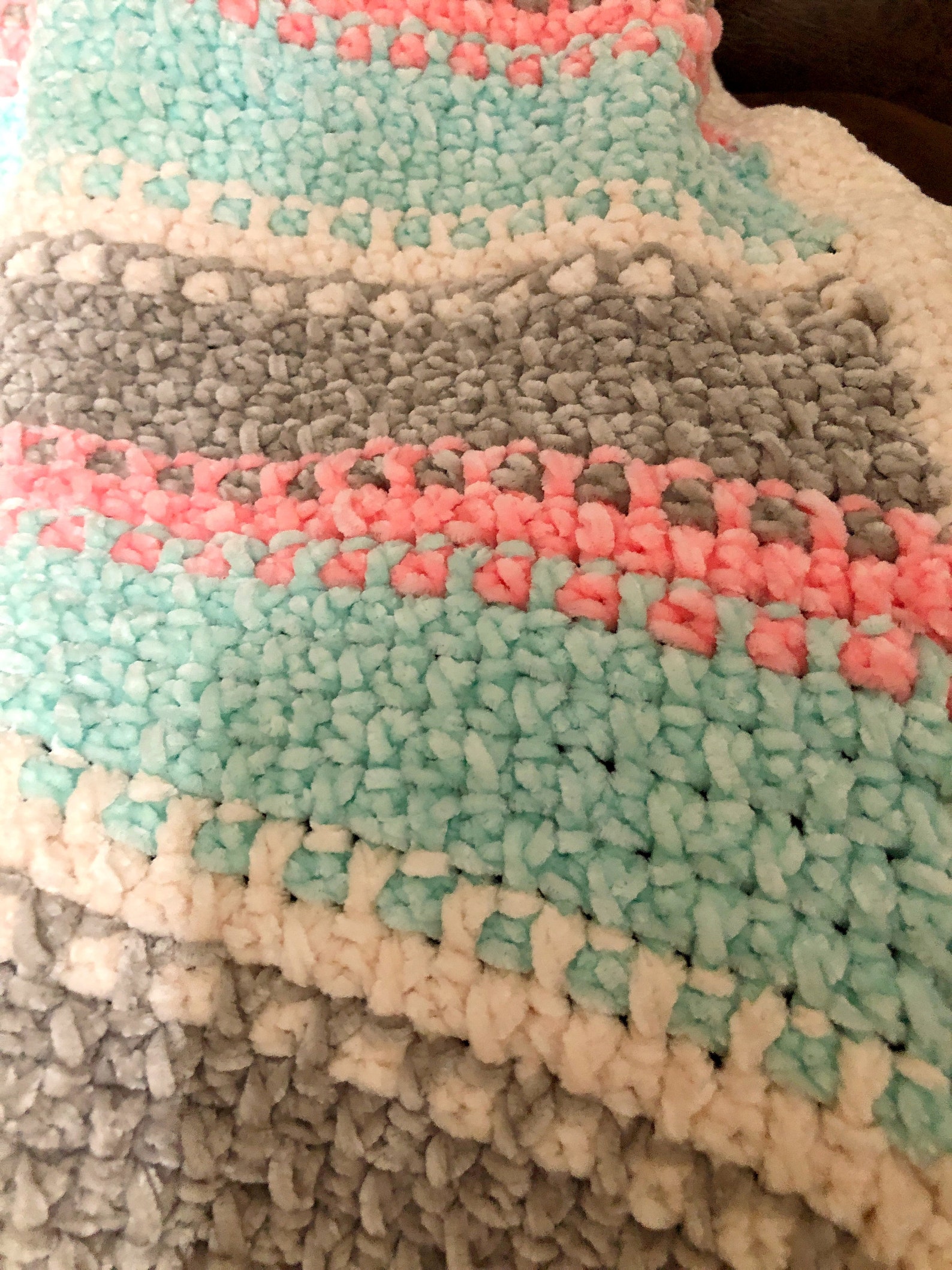 Soft and Sweet Textured Velvet Crochet Blanket velvet yarn Etsy