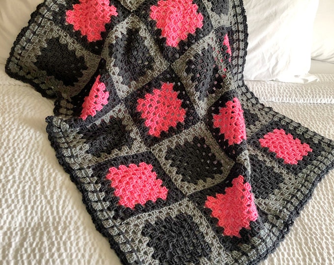 Simple Loop Granny Square Blanket Crochet Border Easy - Etsy