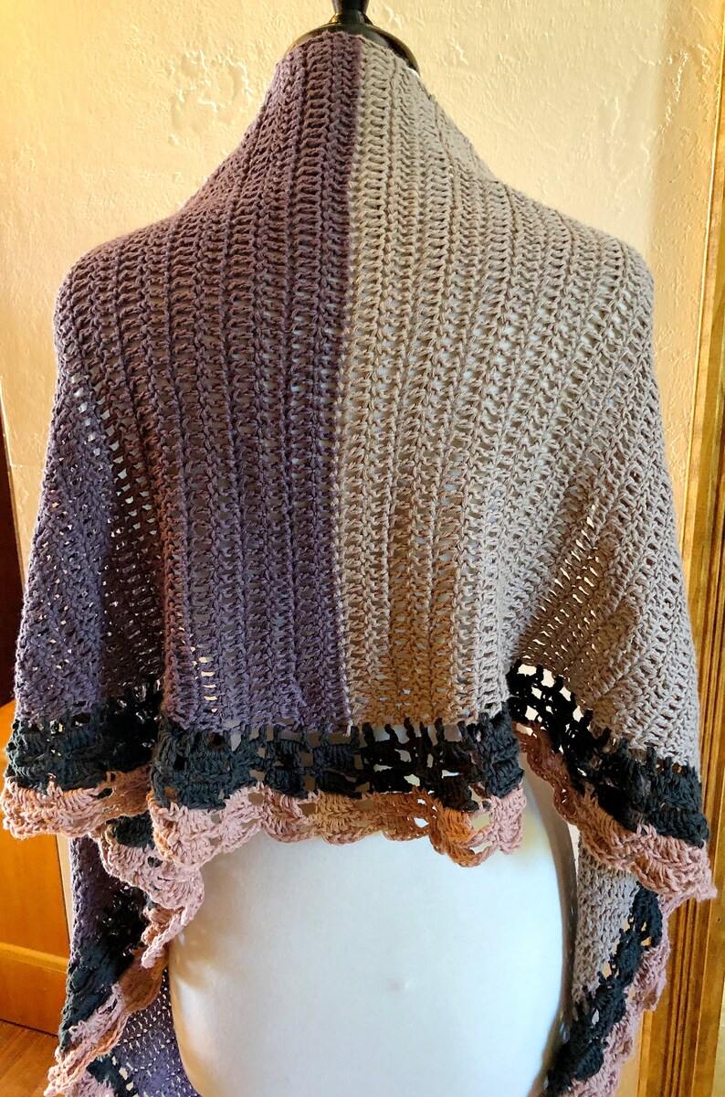 Easy Shawl Wrap Crochet PATTERN, Journey Through the Stones Crochet Shawl Pattern, How to Crochet Shawl PDF, Easy Crochet Pattern Women image 7