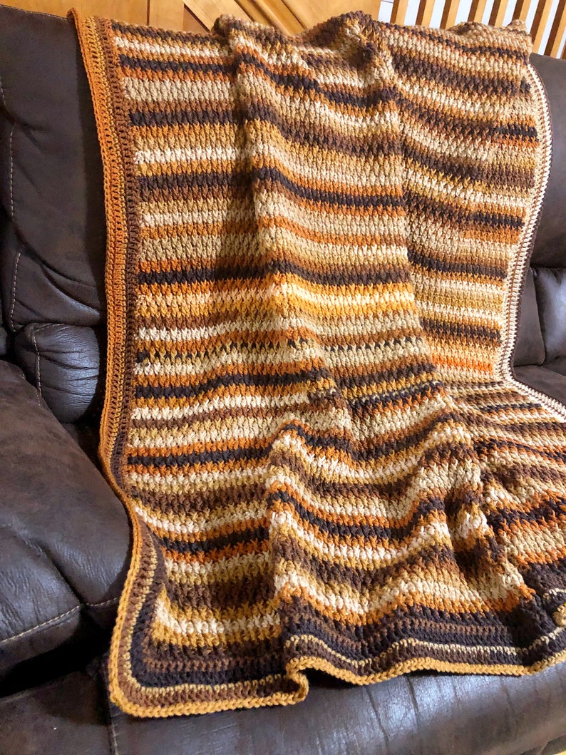 Latte Delight Crochet Blanket, Alpine Stitch Crochet Afghan Pattern, Textured Crochet Blanket Pattern, Crochet Pattern Digital Download image 5