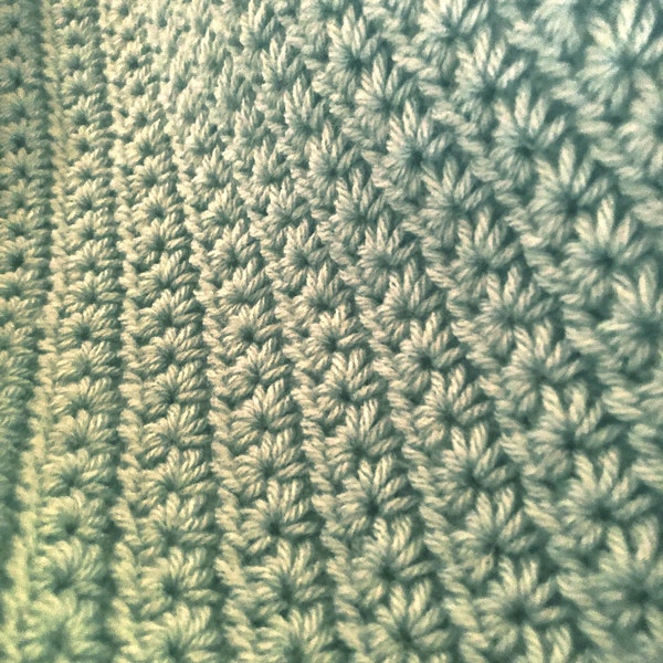 Blooming Crochet Star Stitch Blanket Pattern, Textured Crochet Blanket, Daisy Stitch Blanket Pattern, Farmhouse Blanket