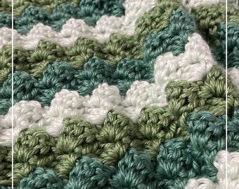 soft and warm reversible easy throw blanket, Modern textured Blanket Crochet Pattern, Crochet Simple Sea Glass Baby Blanket Pattern