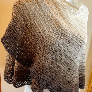 Semicircle Crochet Shawl, easy crochet pattern, Easy circular crochet scarf, Ombre Crescent Moon, lacy shawl crochet pattern, half circle