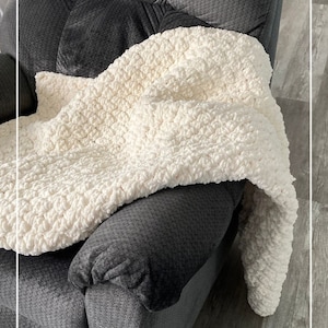 Beginner Super Bulky Crochet Blanket Pattern Printable PDF, beginner friendly, Easy Crochet Chunky Blanket, Simple Crochet Pattern Modern image 6