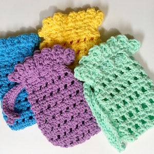 Simple Bar Soap Holder, Easy Crochet Pattern, Rustic Crochet Soap Saver Pattern, Draining Soap Dish, Eco-Friendly Bathroom Accessory image 1