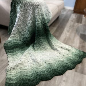 Chunky Modern Blanket, Crochet Pattern, the White Spruce Throw, Easy Crochet Afghan, Ribbed Ripple Stitch,Wavy Crochet Blanket,PDF Download