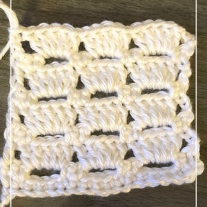 Easy Crochet Stitch, Crochet Pattern, Boxed Block Stitch Crochet Tutorial, Vintage Crochet Stitch Pattern, Instant Download