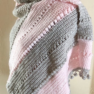 Crochet Pattern, Bubbly Bobbles Crochet Rectangle Shawl Pattern PDF, crochet scarf, Women crochet pattern, sideways shawl