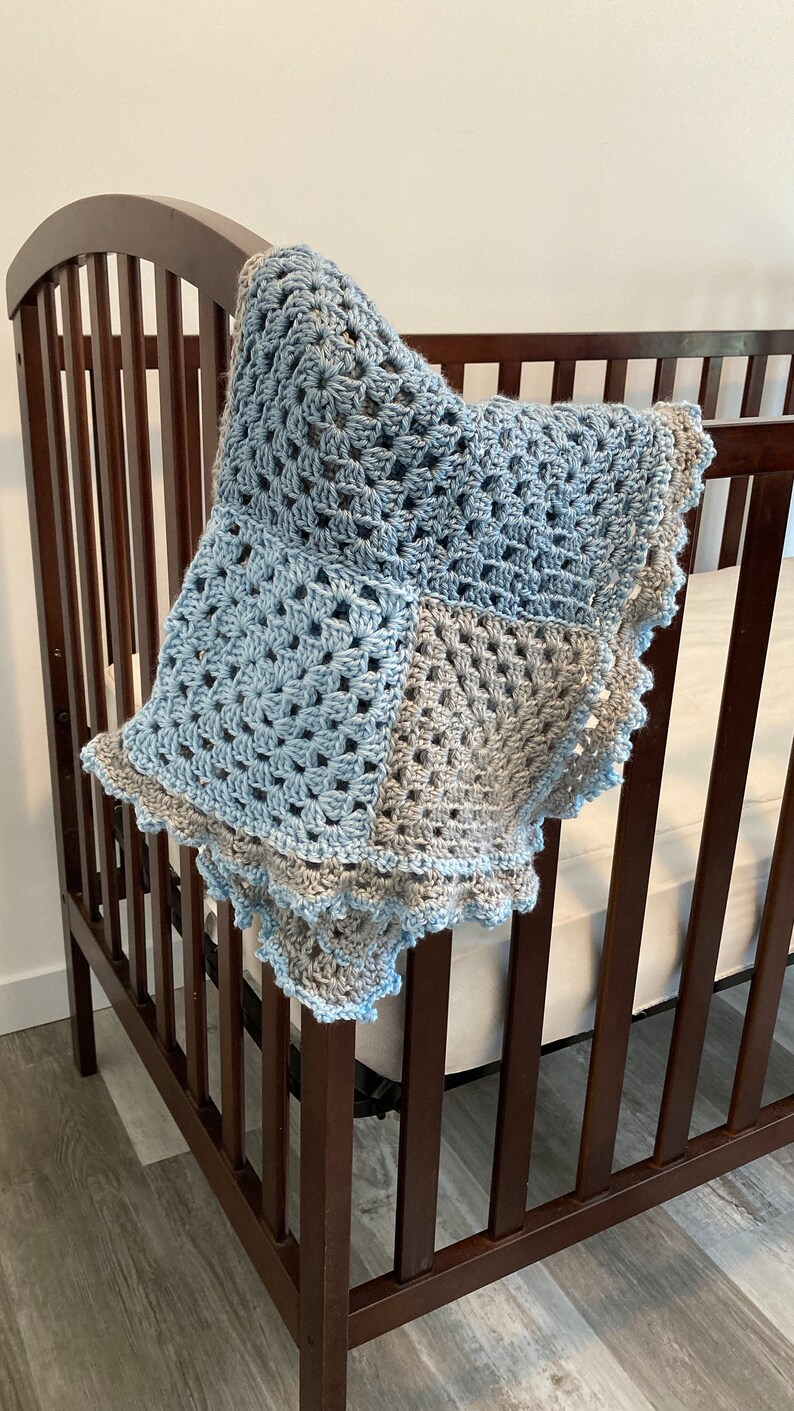Granny Square Baby Blanket Crochet Pattern, Crib Blanket Pattern, Car Seat Pattern, Beginner Crochet Pattern image 9