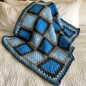 easy  crochet blanket pattern pdf, Granny Square Baby Blanket Crochet Pattern, Blue Agate Crochet Blanket, baby crochet pattern