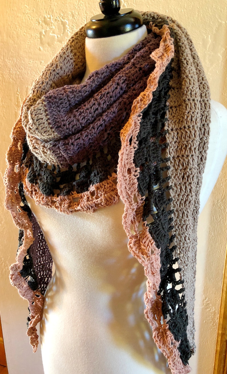Easy Shawl Wrap Crochet PATTERN, Journey Through the Stones Crochet Shawl Pattern, How to Crochet Shawl PDF, Easy Crochet Pattern Women image 8