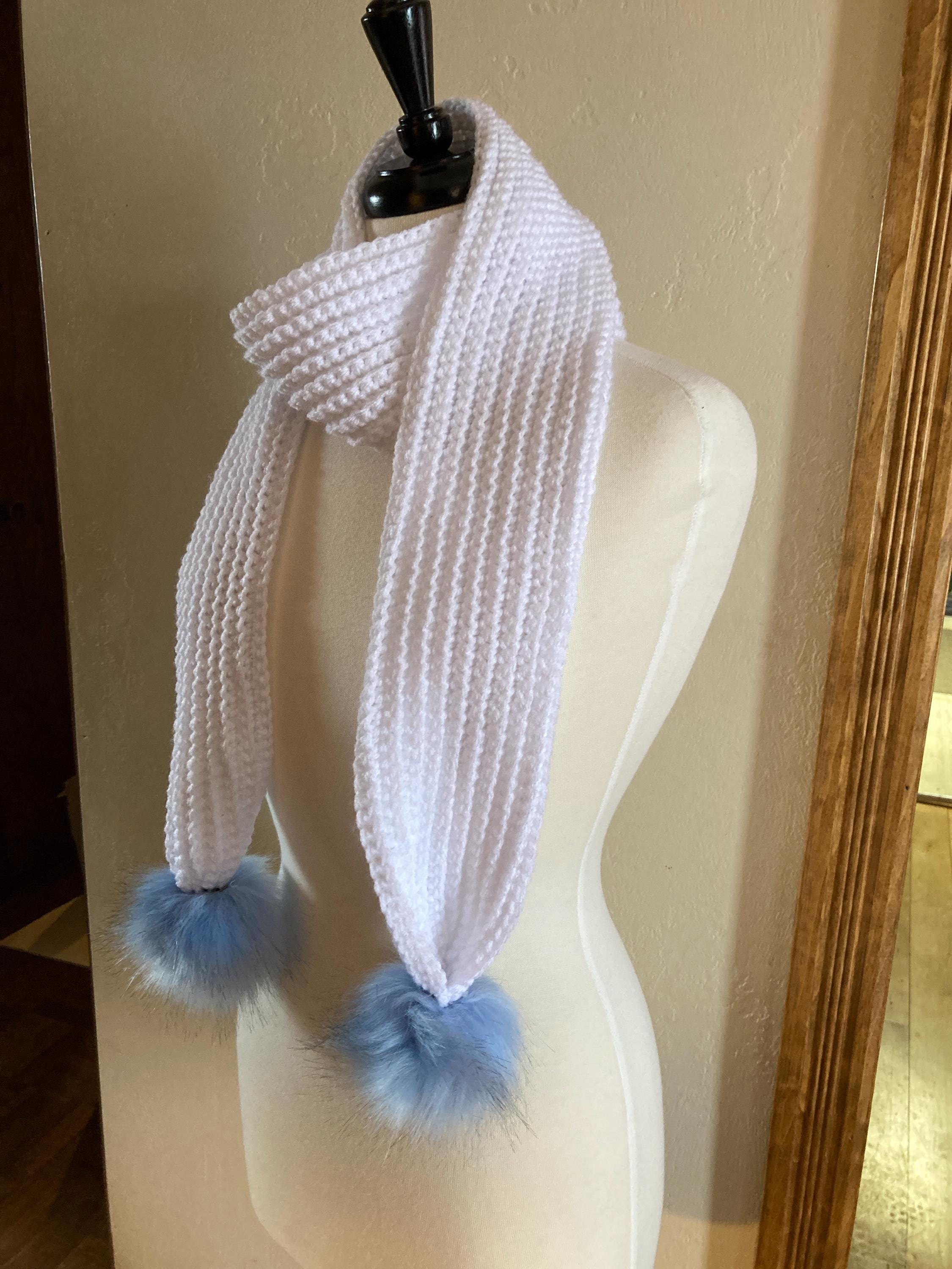 CROCHET PATTERN, Beginner-friendly Easy Ribbed Pom Pom Scarf Crochet ...