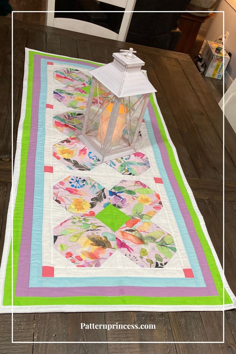 Easy Spring table runner pattern, Beginner-Friendly Table Runner Pattern, Whimsical Springtime Bunnies Table Runner Quilt Pattern image 9