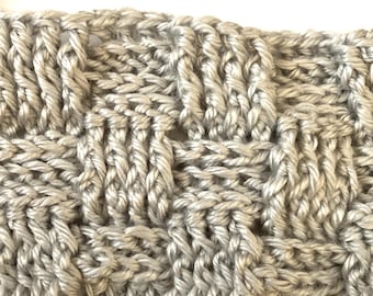 Haakpatroon mandweefsteek + video| Zelfstudie geweven steeksteken | Pdf-patroon