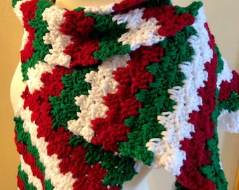 Crochet Patterns, Christmas Crochet Scarf, granny spike stitch crochet pattern, decorative winter scarf, Joyful Holiday Scarf