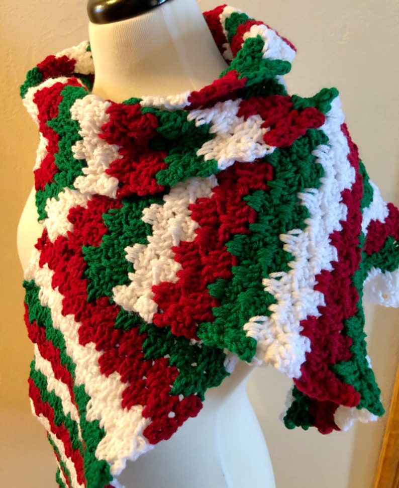 Joyful and Festive Holiday Scarf, Crochet Patterns, 2 Easy Crochet Scarf Patterns, Christmas Scarf, ribbed scarf, granny spike stitch 画像 3