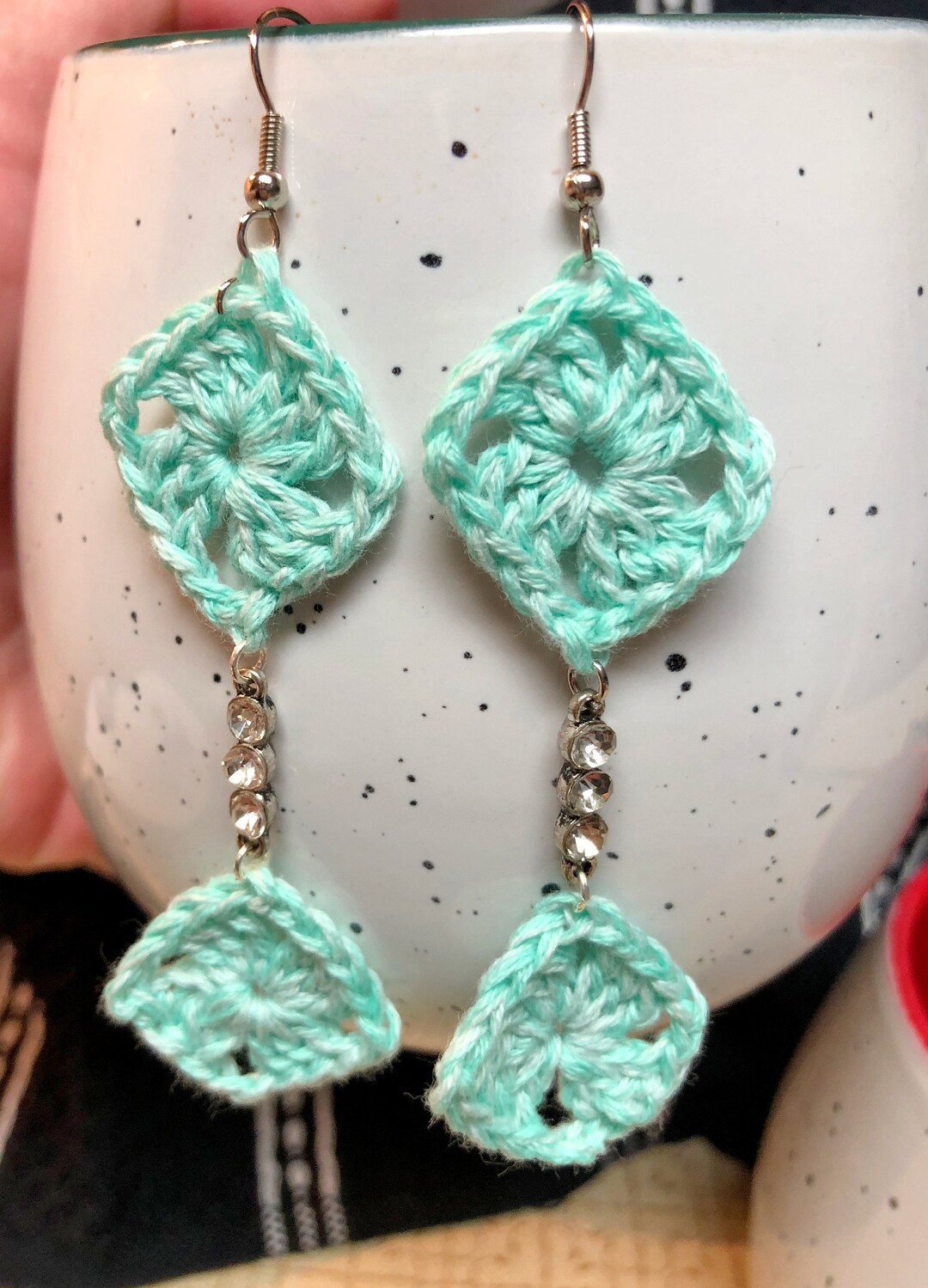 Granny Square Crochet Earrings Patterns: Beginner Jewelry (4 PDF ...