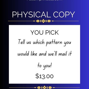 Physical Copy of a Pattern by Pattern Princess, Hard Copy, Paper Copy, Printed Pattern